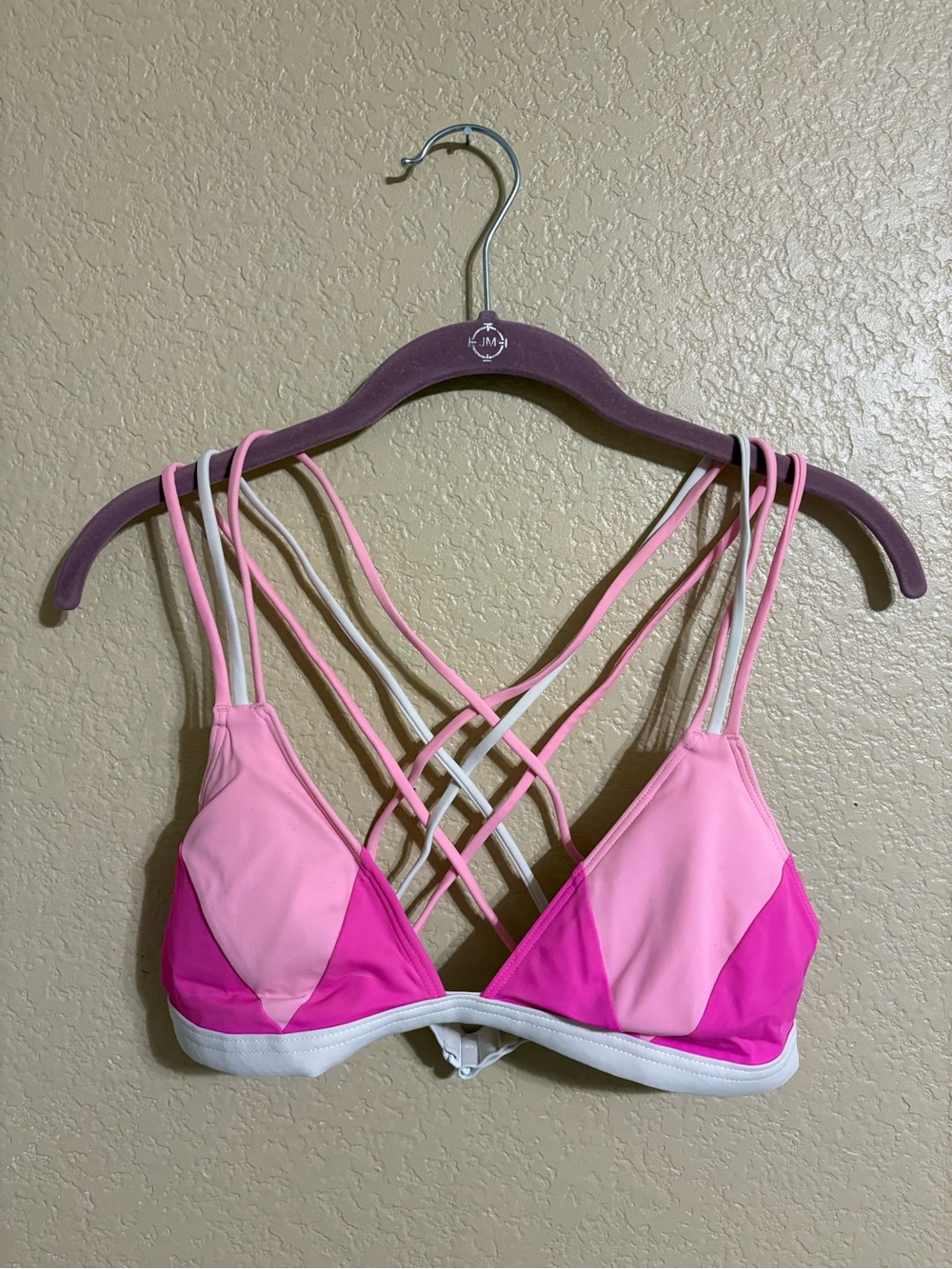 PINK Victoria's Secret Pink Colorblock Strappy Triangle Bikini Top